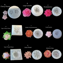 9 Styles 3D Flower Silicone Mold Resin Camellia Peony Daisy Lotus Flower Pendant Jewlery Making Tools Epoxy Resin Molds