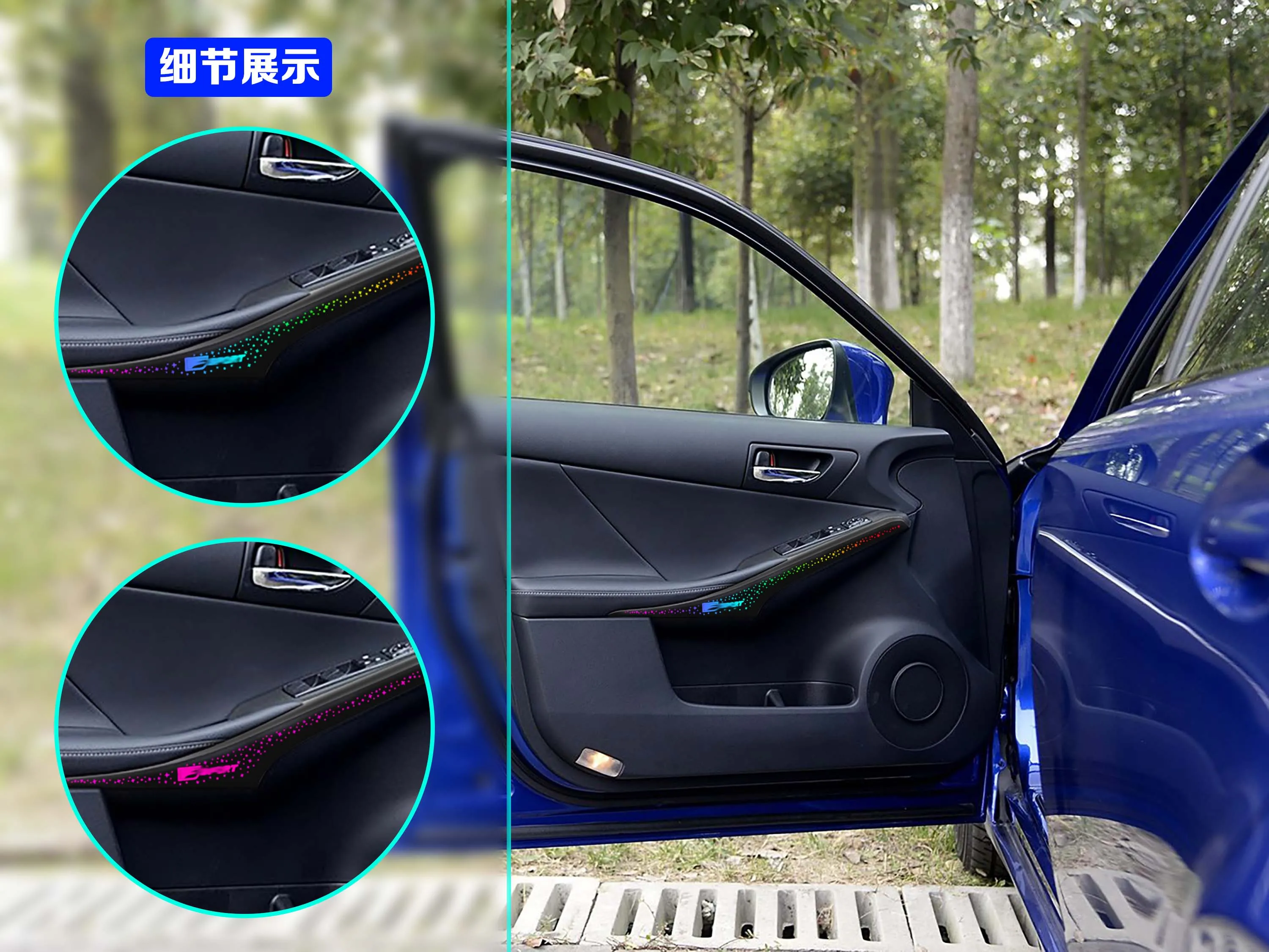 ICarsin Upgrade 256 Colors Symphony Led Car Interior Ambient Lighting for Lexus IS 2014-2025 Atmosphere Auto Trim Accessories