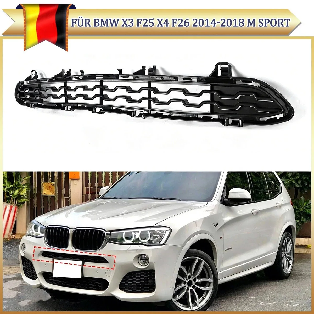 SAIQINGSP 51118056936 Per BMW X3 F25 X4 F26 M Sport 2014-017 Griglia Radiatore Paraurti Anteriore M Sport Accessori Auto
