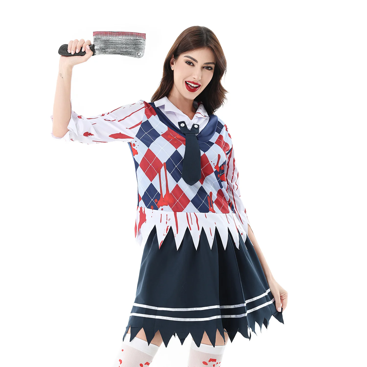 

loween Adult Costume Terror Doll Zombie Bloodthirs Clown Performance Costume Student Chinese Stage Clothing