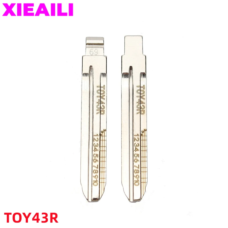 XIEAILI 5Pcs NO.69 TOY43R Engraved Line Key Blade Scale Shearing Teeth Uncut Key Blade For Toyota For Subaru S615