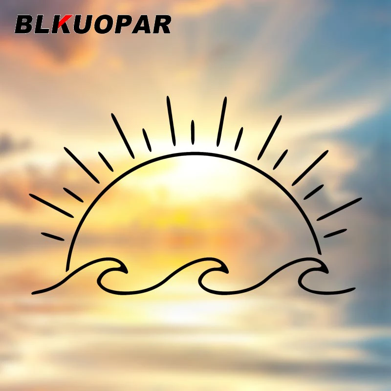 

BLKUOPAR Sunrise And Sunset Contours автомобильные наклейки окклюзия царапин силуэт наклейка бампер лобовое стекло мотоцикла ATV автомобильные товары