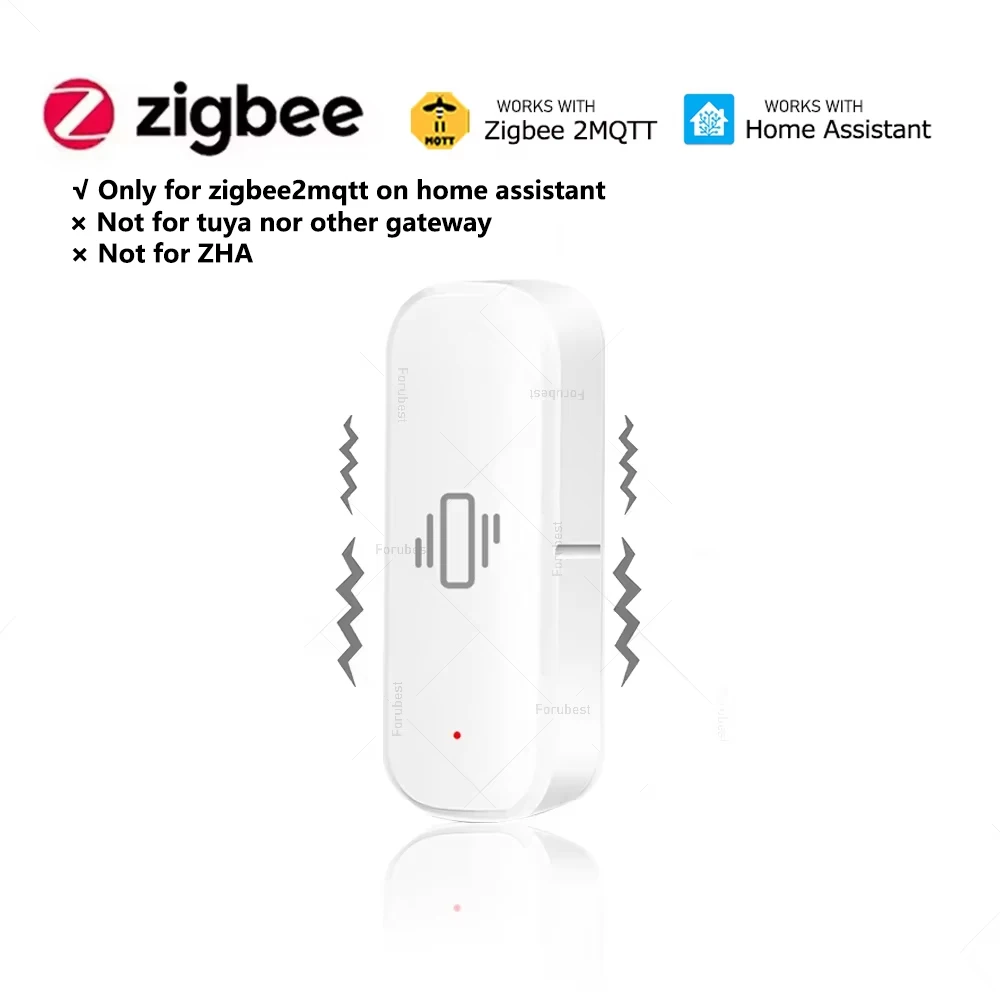 

Zigbee Vibration Tilt Sensor Door Window Detection Alarm Real-Time Monitoring Smart Home Security Protection Works With Z2MQTT