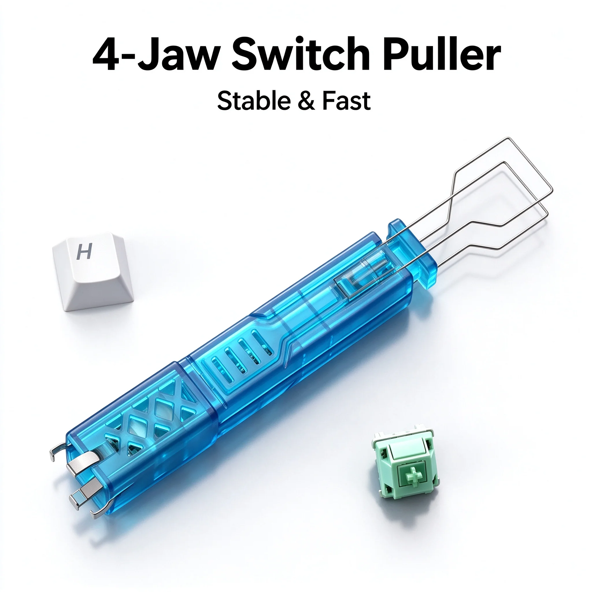 4 Jaw Switch Puller Keycap Puller 2 in 1 Hot Swap Keycap Removal Tool Ergonomic Mechanical Keyboard for Cherry Gateron Kailh
