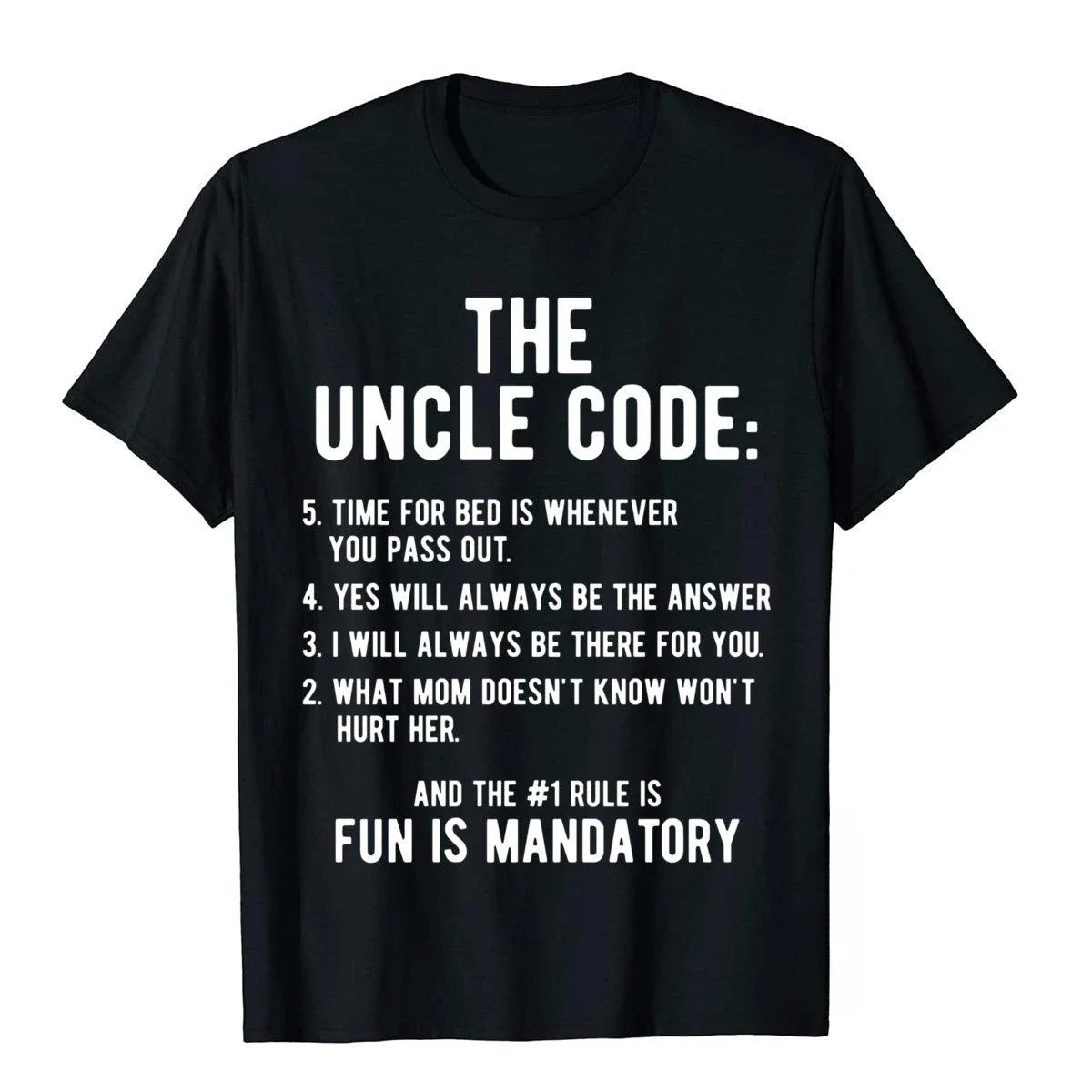 The Uncle Code Cool T-Shirt Funny Uncle Gifts From Niece Nephew Unique Tops Tees Graphic Unisex Style Shirts for Women Mens