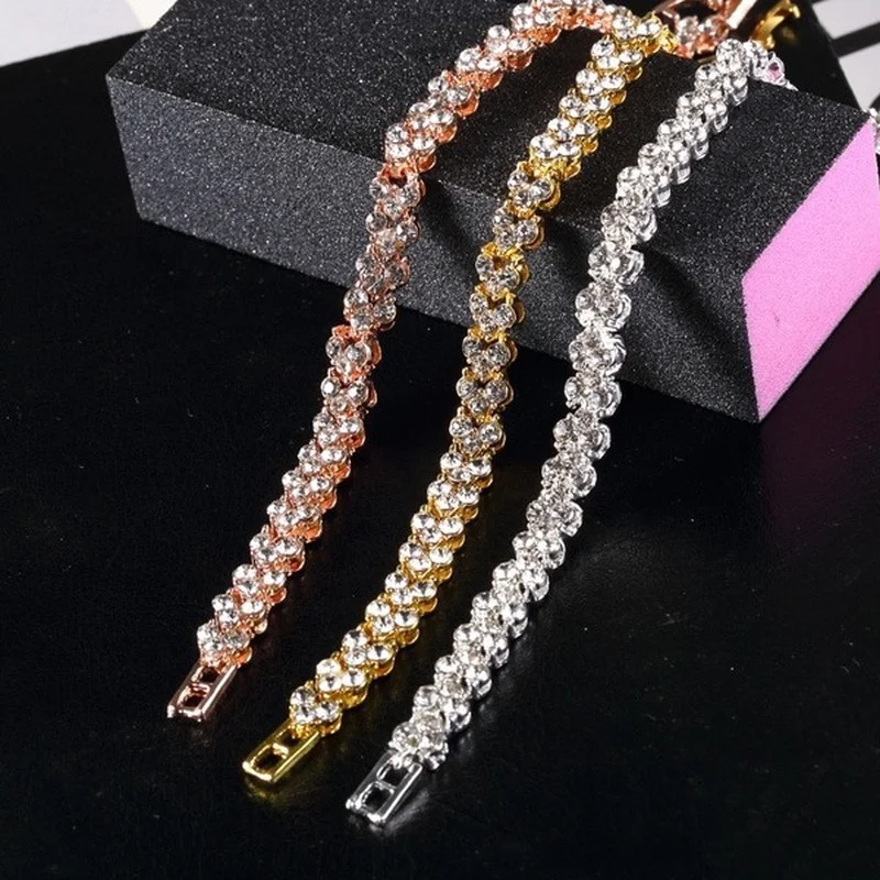 Magnetic Zircon Slimming Bracelet Women Magnetic Zircon Lymph Detox Bracelet Zircon Magnetic Bangle Jewelry Gift For Girl