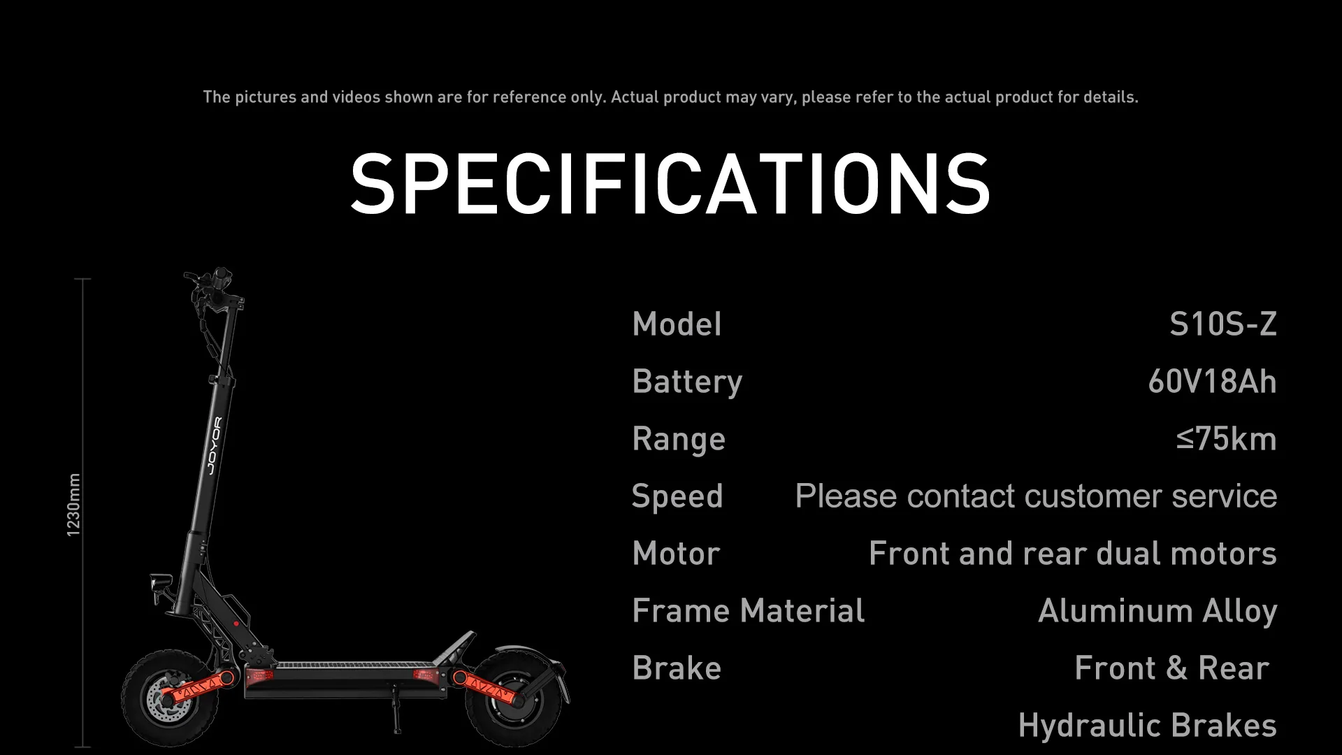 JOYOR S10-S-Z Elektroroller für Erwachsene, faltbarer E-Scooter, 10 Zoll Luftreifen, All-Terrain E-Scooter – Detail 18