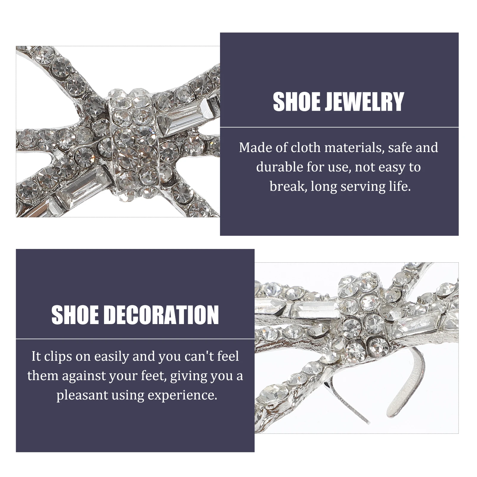 

1 Pair Sparkly Rhinestone Bow Shoe Clips Elegant Buckles For Pumps Heels Boots Sandals Women Wedding Party Costume