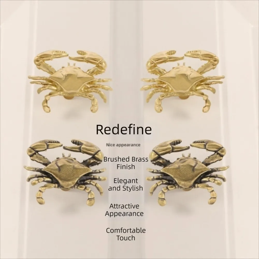 Trendy Retro Brass Cabinet Pulls Hardware Marine Style Closet Door Knobs Luxury Push-pull Wardrobe Door Pulls Dresser