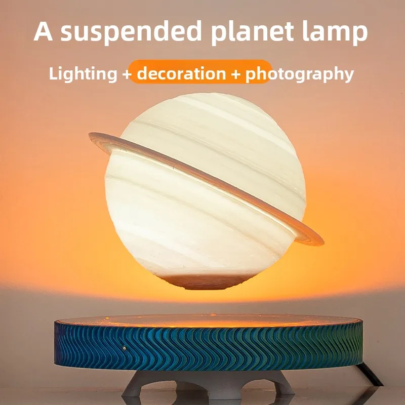 3D Levitating Saturn Lamp Floating Planet Lamp Magnetic Levitation Desk Light with Luminous Base Unique Home Decor For Office Gi