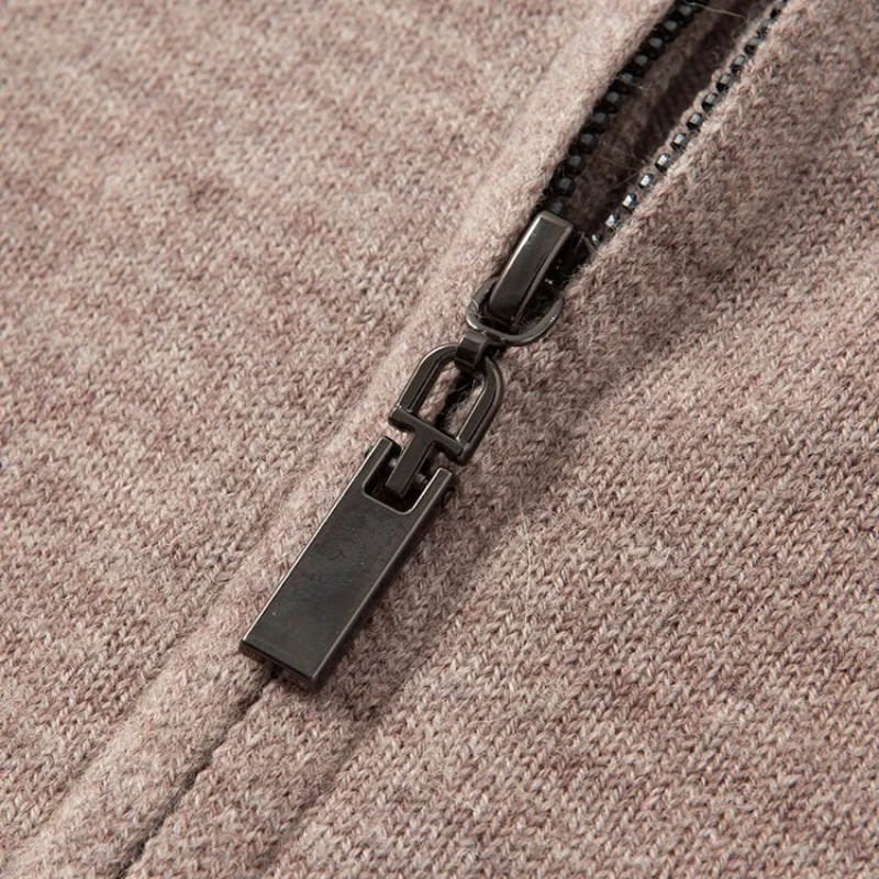 سترة صوف ميرينو أسترالية 100%، سميكة 350 جرام، سحاب عالي الرقبة، حرارية قابلة للتنفس #4