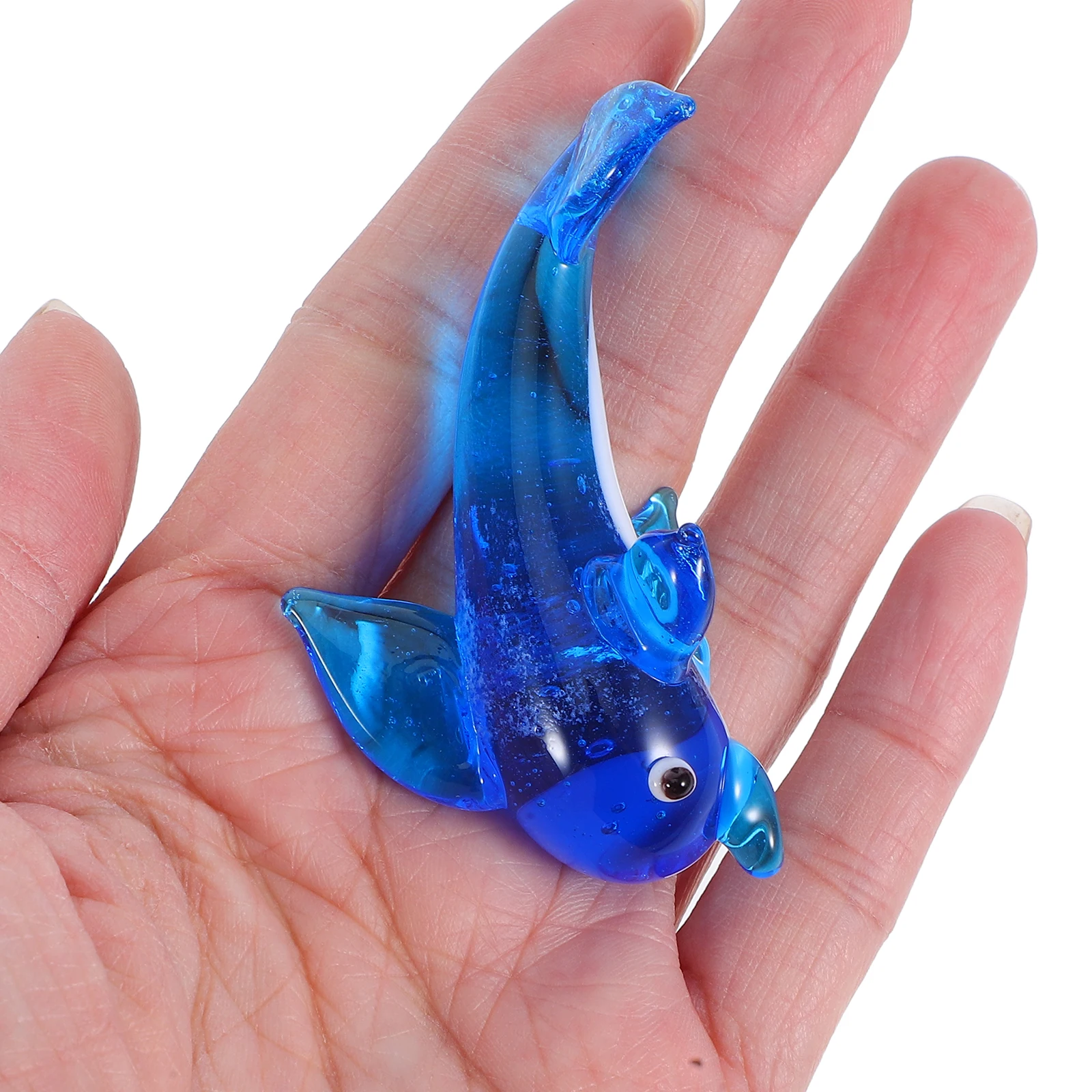 

2Pcs Glass Dolphin Ornament Perfect for Home Decor Selected Good Material Comfortable Touch Living Room Desktop Decorative