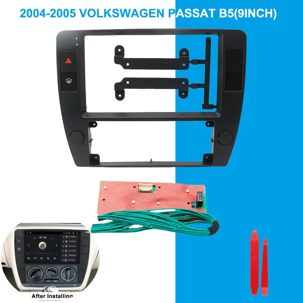 

9 Inch Car Radio Mounting Frame for Volkswagen Passat B6 B5 2004-2010 Model 2Din Stereo Housing Panel Android Player Cable