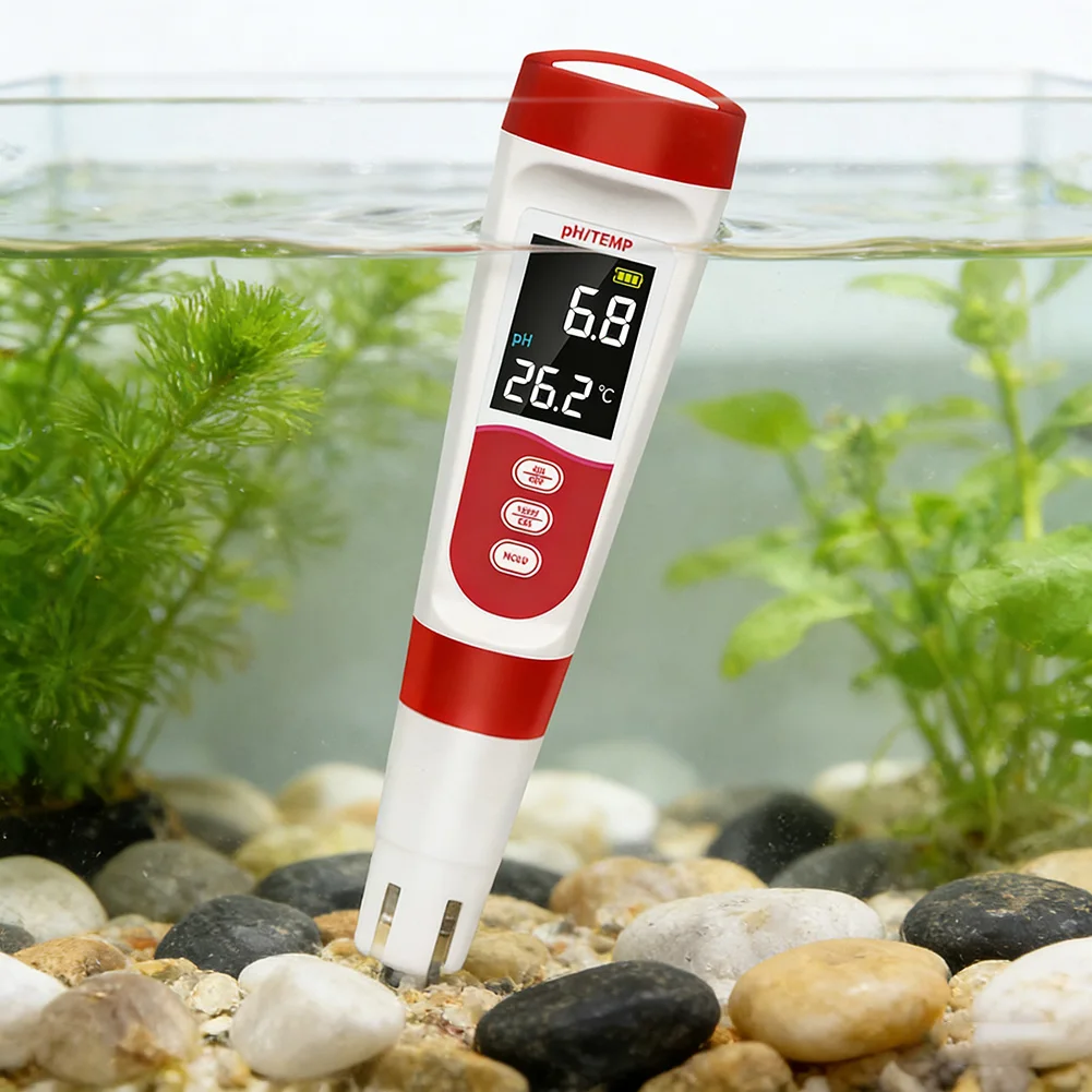 Medidor de pH digital portátil 5 en 1 con guía de voz para medir la temperatura de pH y niveles de sal en pruebas de agua