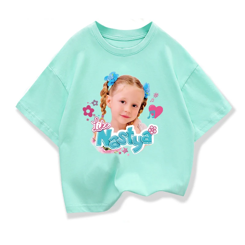 Summer Like Nastya Printed Clothes Tee Kids Cotton Cute Girl T-shirt Baby Girls Children's Tops For 3-10Y Baby