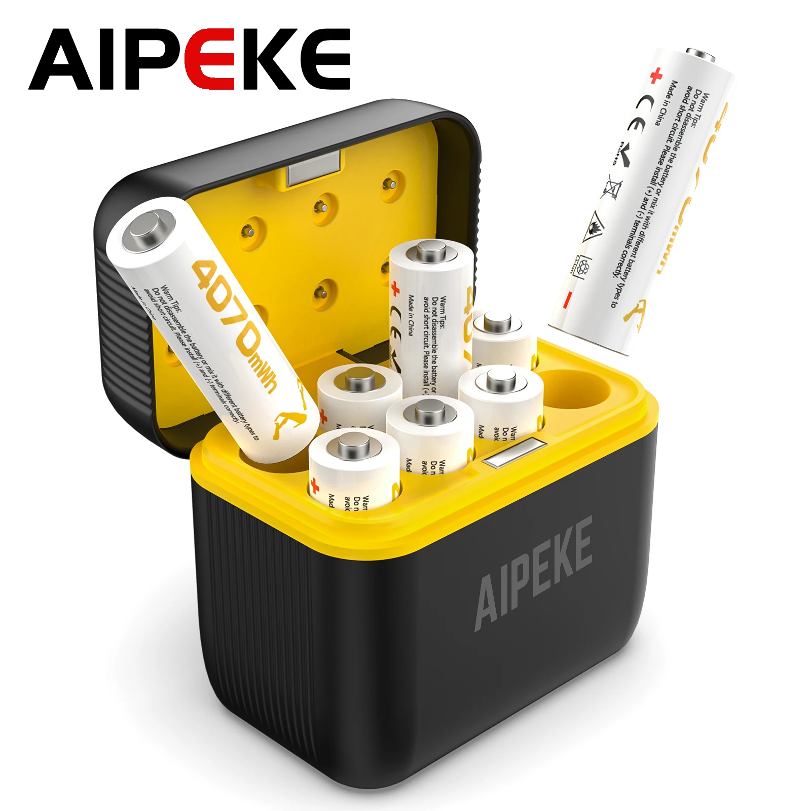

AIPEKE Aa rechargeable batteries 1.5V 4070mWh 8 Slots Smart rechargeable battery charger for Camera, Gamepad, GPS, Toys,Mouse
