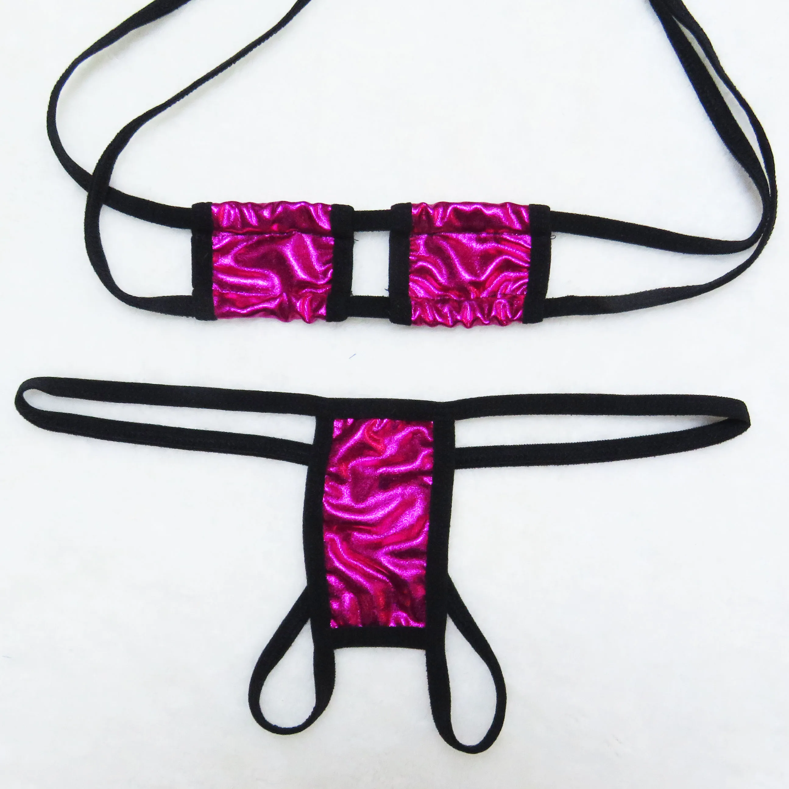 Sexy Lingerie 2 Piece Halter Neck Bikini Lingerie Set Mini Bikini Open Micro Bra Top Briefs Panties for Women - Image 4