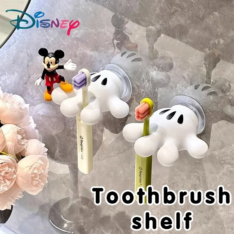 

Disney Toothbrush Holder Mickey Palm Cute Bathroom Towel Suction Cup Multi-function Hook Traceless Hook Data Cable Winder