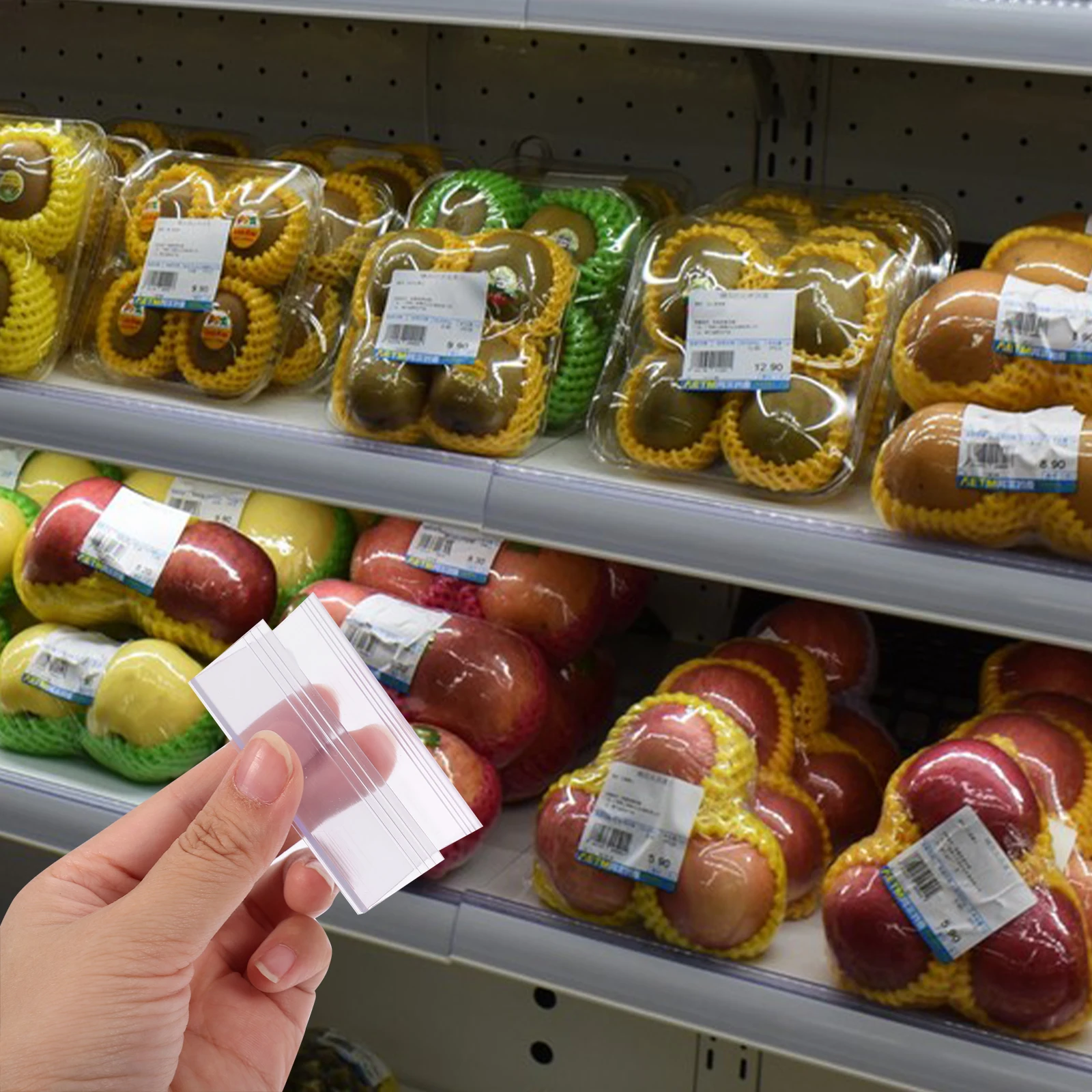 

50 Pcs Shelves Label Holder Clear Shelf Tags Bin Labels Price Food Storage Transparent Electronic