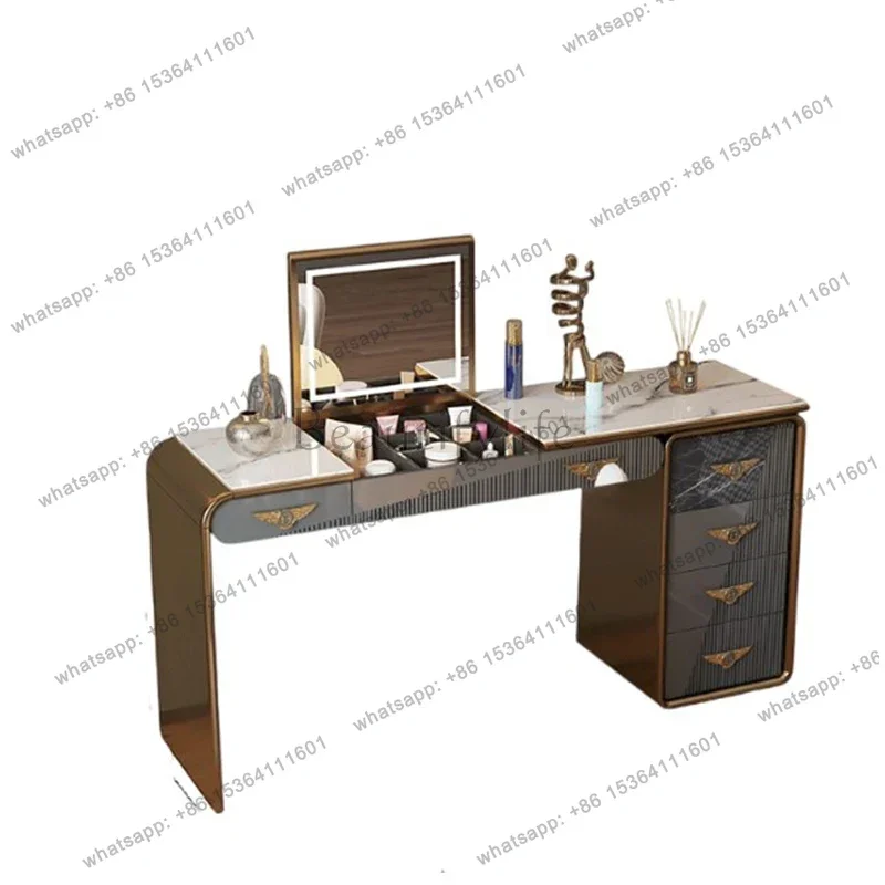 

Large Nordic Storage Vanity Table Modern Aesthetic Organizer Bedroom Dresser Drawers Luxury Beauty Meuble Coiffeuse Furniture