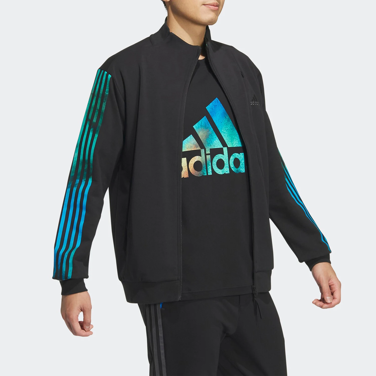 Adidas Genuine 2023 New Men's Sports Casual Stand Collar Jacket JF0793