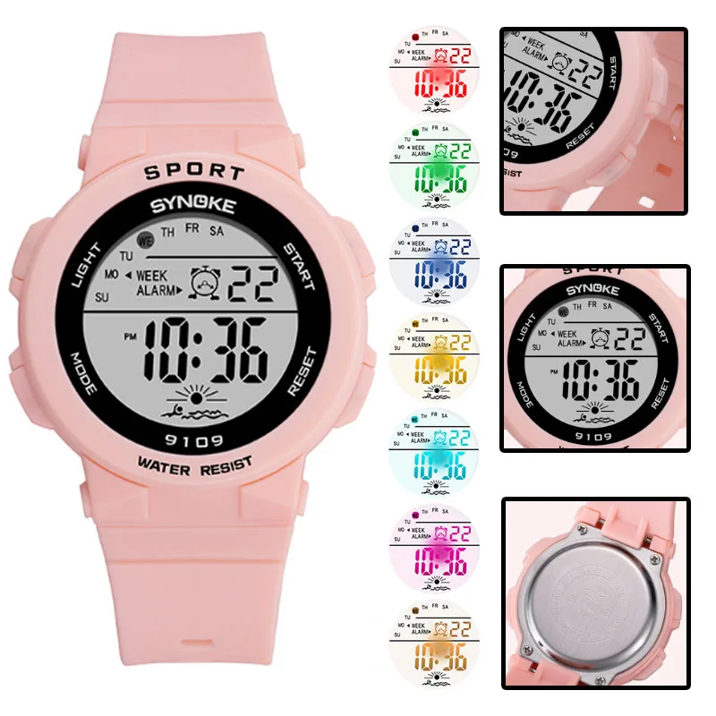 SYNOKE Digital Watch Women LED Waterproof Sports Ladies Wristwatches Multifunction Electronic Female Clock Gift Reloj Mujer