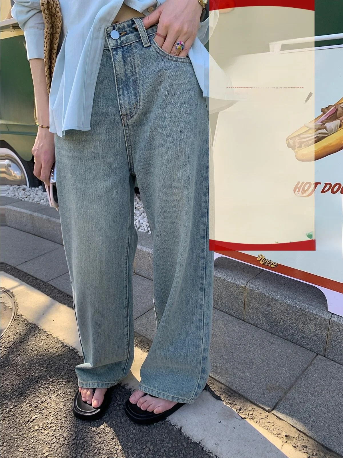 

Винтажные джинсовые джинсы Circean с завышенной талией, женские широкие брюки небольшого размера с высокой талией, прямой крой, хлопок для поездок на работу