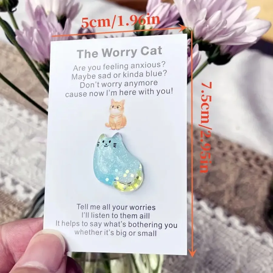 1pcs Inspirational Pocket Hug Card With Fun Emotional Support Cat - Perfect For Anyone In Need Of Encouragement | Ideal Gift For