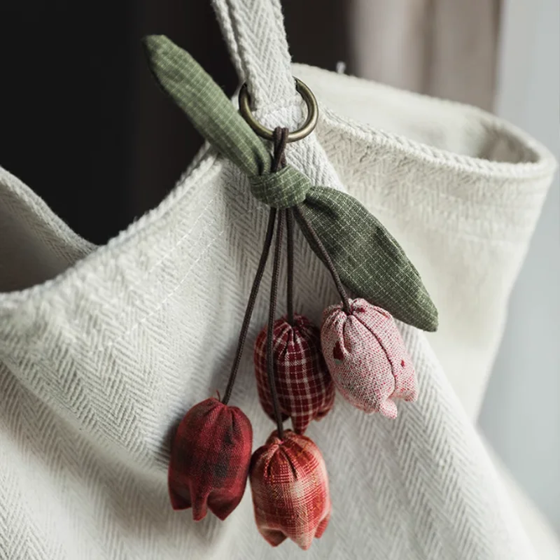 

Keychain Bag Pendant Handmade Tulip Flower Pendant For Man Or Woman Gift