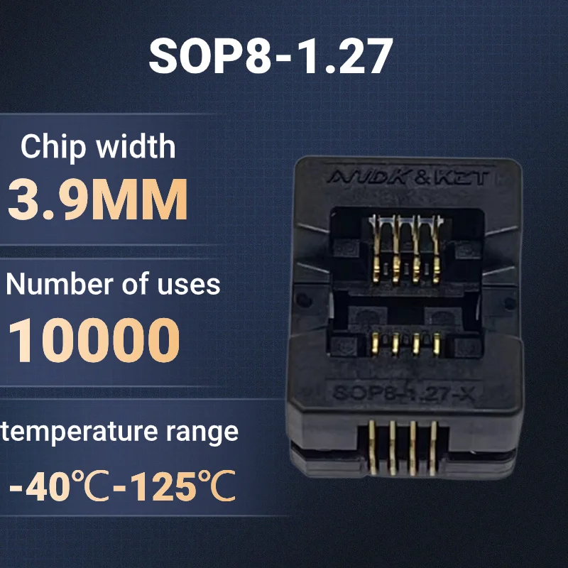 

SOP8-1.27 High temperature aging resistant seat/test seat/connector/high-quality gold-plated pin spacing 1.27mm