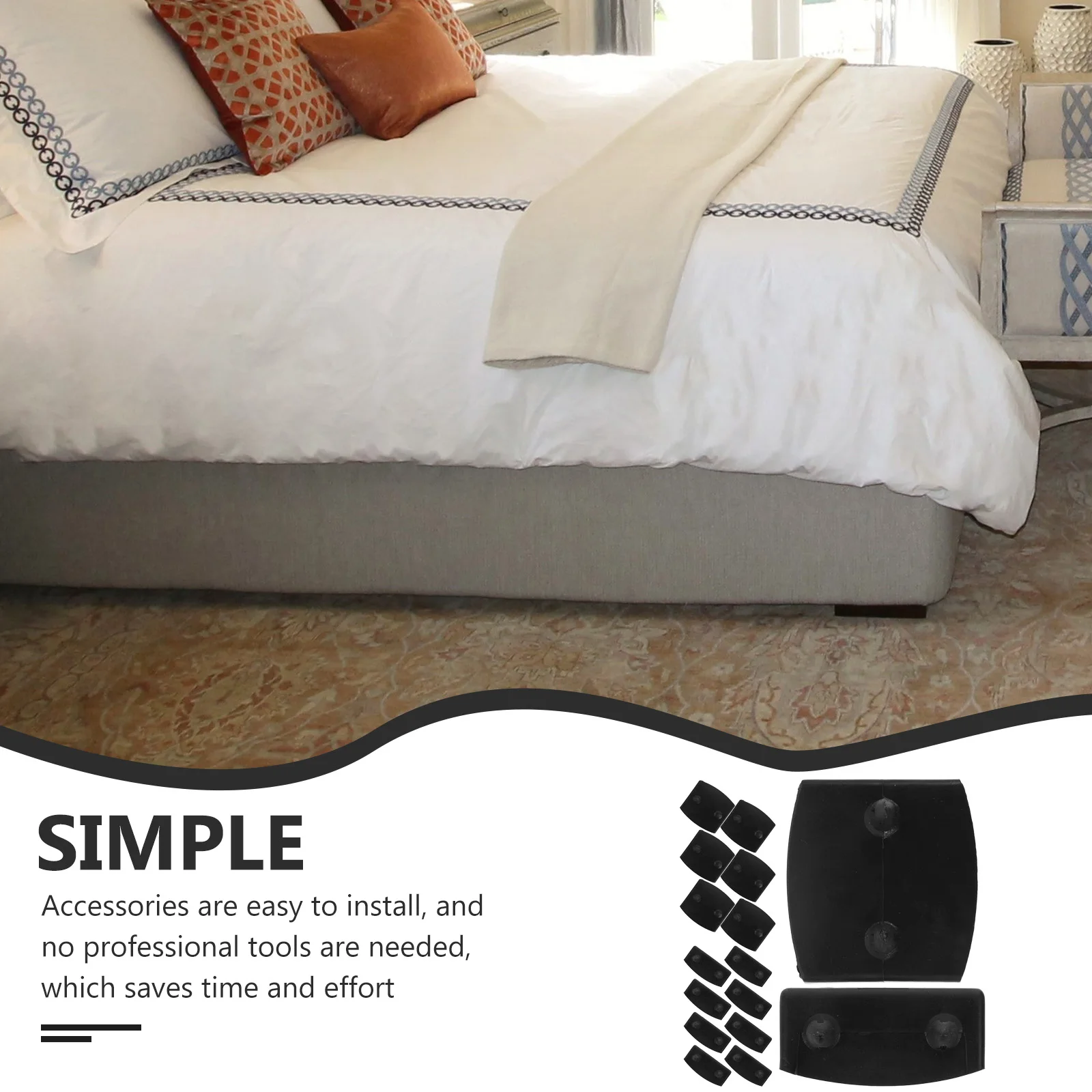 

36 Pcs Bed Frame Connectors Repair Accessories Snap Fasteners Furniture Hardware Slats Holders Rail Brackets