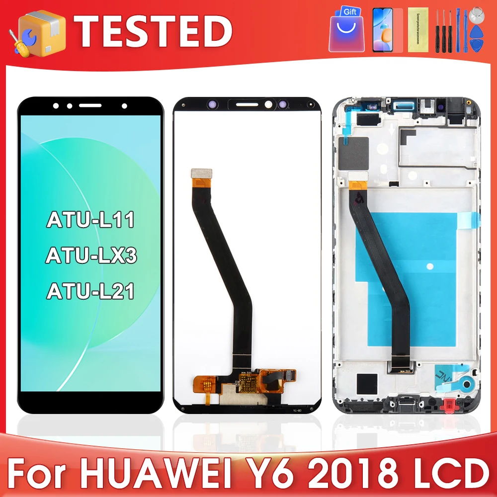 

5.7''For HUAWEI Y6 2018 For Y6 Prime 2018 ATU-L11 LX3 L21 L22 LCD Display Touch Screen Digitizer Assembly Replacement