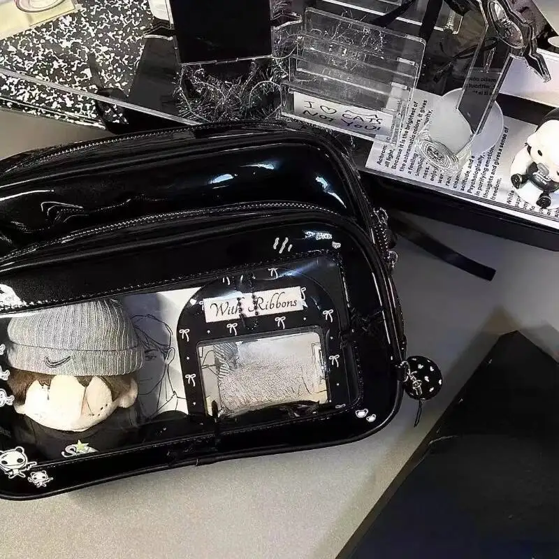 กระเป๋าเป้สะพายหลังนักเรียนสไตล์ญี่ปุ่น หนังแก้ว ปี 2024 แฟชั่น Y2K ทันสมัย กระเป๋า Ita ใส  สำหรับนักเรียน