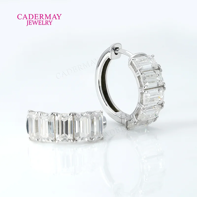 

Cadermay Jewelry Pass Diamond Tester 15 мм серьги-кольца серебро 925 пробы 3x5 мм изумрудной огранки муассанит серьги-кольца женский подарок