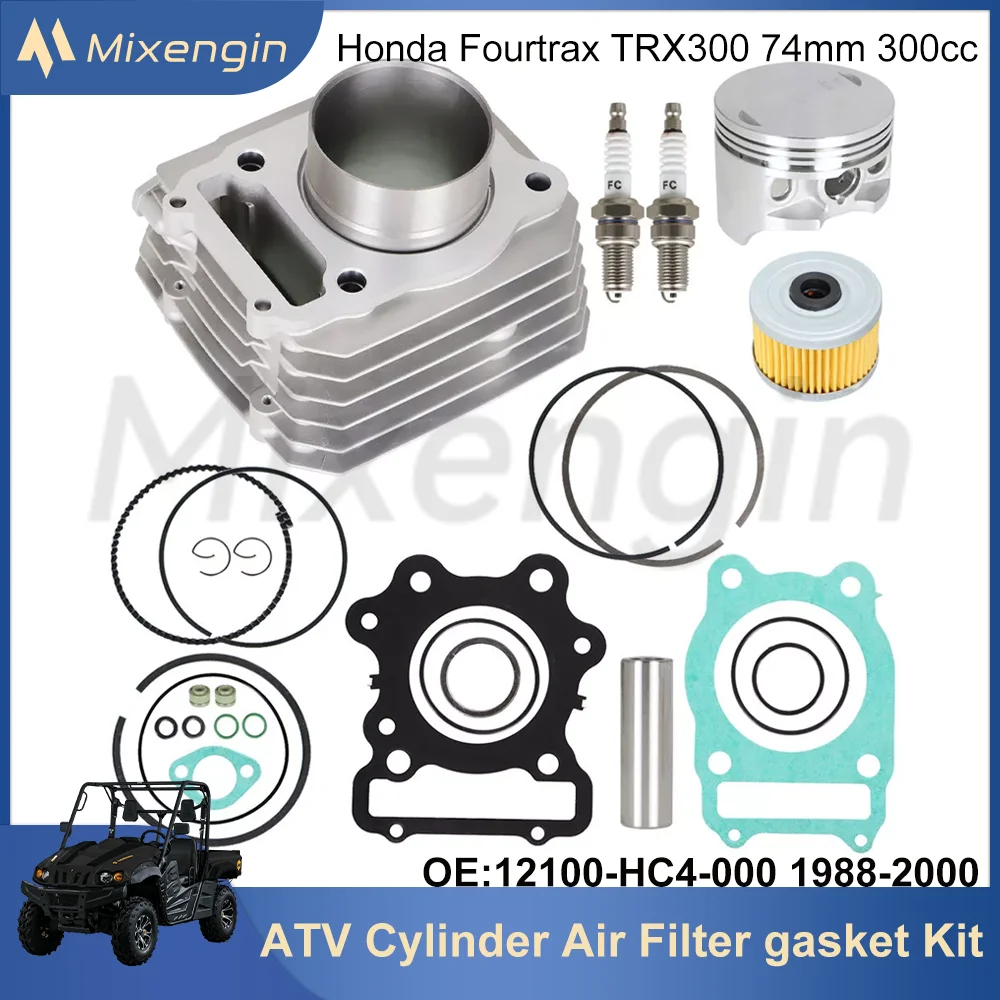 

STD 74mm 300cc ATV For Honda FOURTRAX TRX300 TRX300FW 12100-HC4-000 1988-2000 Motor Cylinder piston gasket Rebuild Overhaul kit