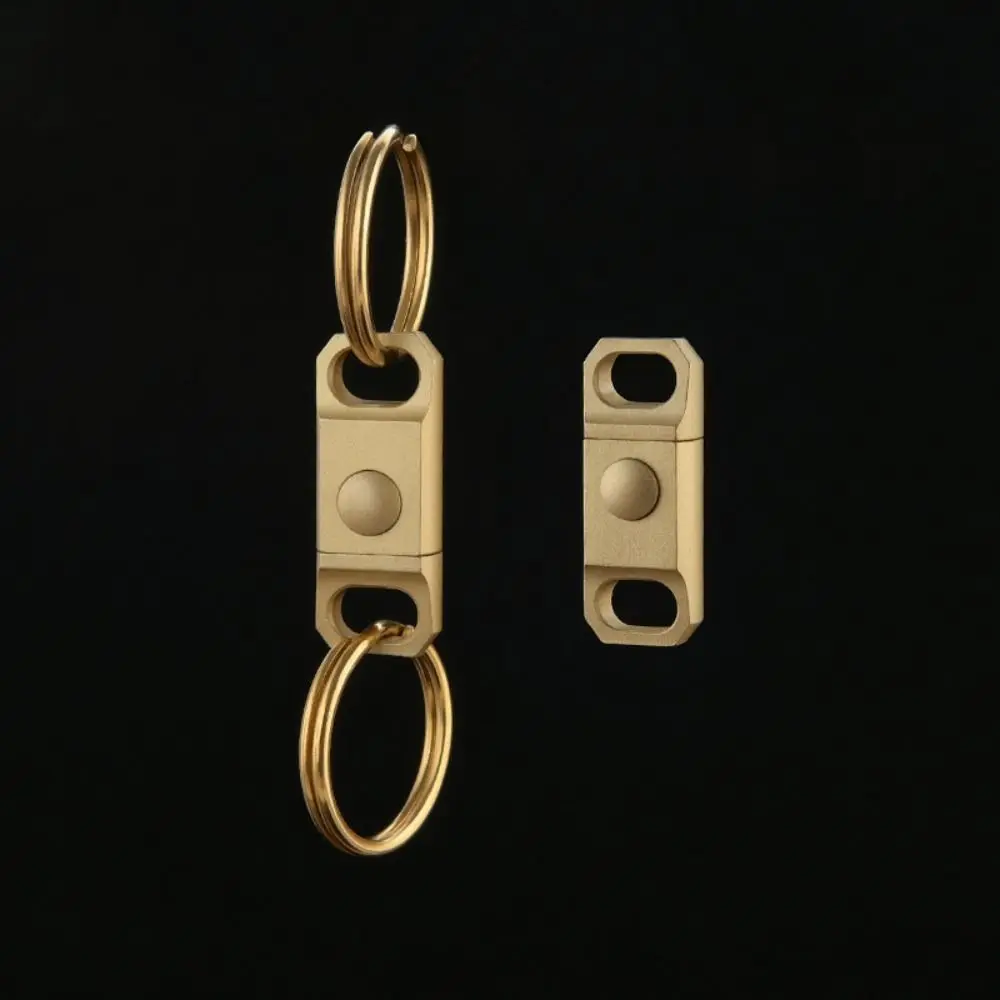 Connecting Buckle Quick Release Keyring Quick Pull Double Headed Mini Keychain Buckle Gold Color Small Brass Key Ring