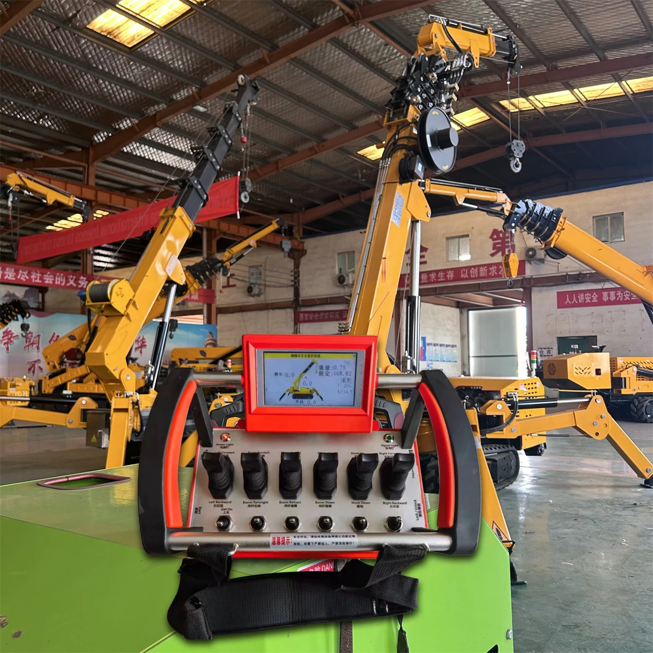 Mini Spider Crane 3T Mobile Crawler Cranes Portable 3 Ton Lifting 10m Load Moment Indicator Vacuum Glass Lifter for Construction