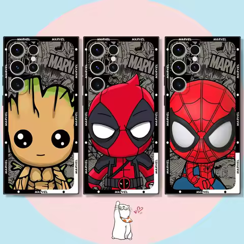 Marvel Deadpool Groot Case for Samsung Galaxy S23Ultra S20 S22 Plus S21 FE S25 Ultra S24 Soft Shell S24Ultra S25+ S23 FE
