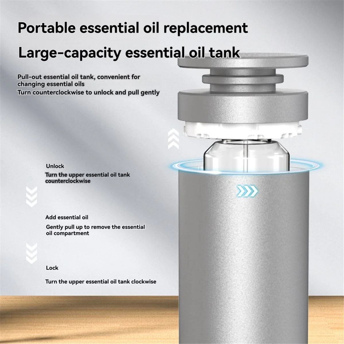 Diffuser Aromaterapi Tanpa Air 120ml dengan BT & Remote Control,(AS),A