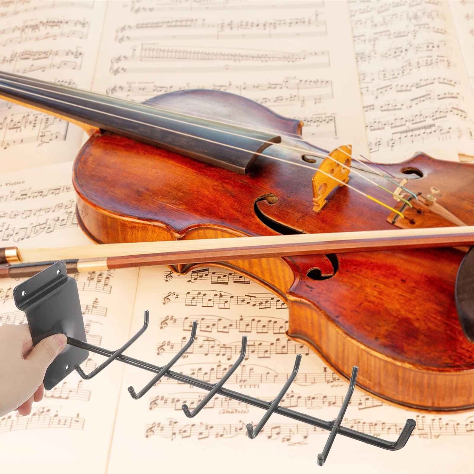 

Bow Hanging Rack Musical Instrument Hooks Violin Wall Mount Holder Stands Hanger Hangers