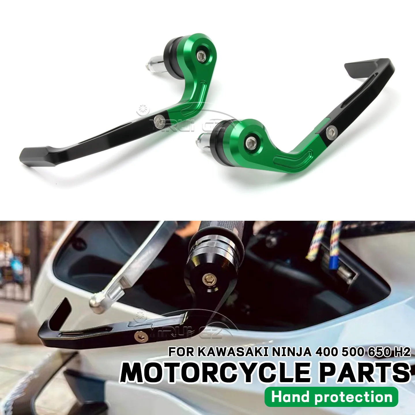 Uniwersalny ochraniacz dźwigni hamulca motocyklowego CNC z aluminium, uniwersalny na kierownicę 7/8 cala, pasuje do Kawasaki Ninja 400, Ninja 500, 650