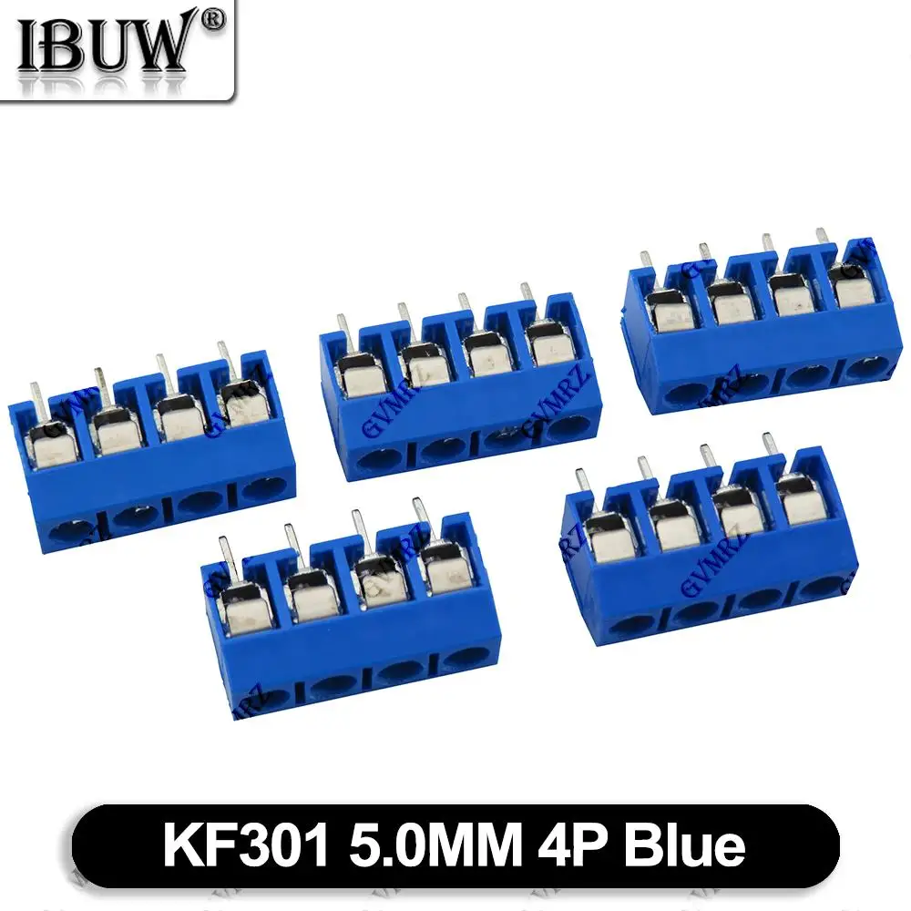 10PCS 5.0mm 2P 3P Blue Black Green PCB Terminal Block Connector Pitch 5.0mm KF301 Straight Pin 2P 3P