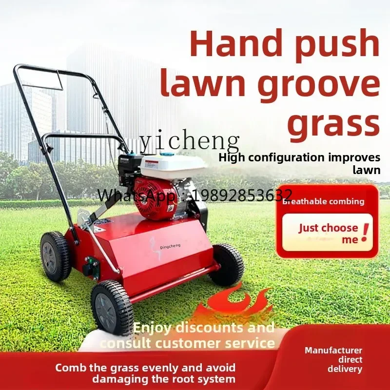 TQH power root cutting dead grass removal machine hand push  garden lawn maintenance machine
