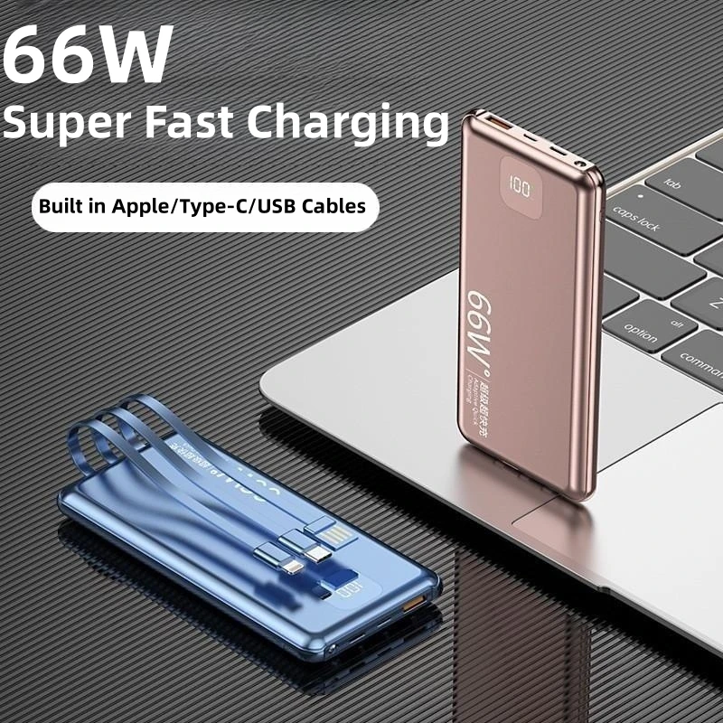 

Power Bank 20000mAh Type C 66W Fast Charging External Battery for iPhone 15 Samsung Xiaomi Powerbank Portable Charger with Light