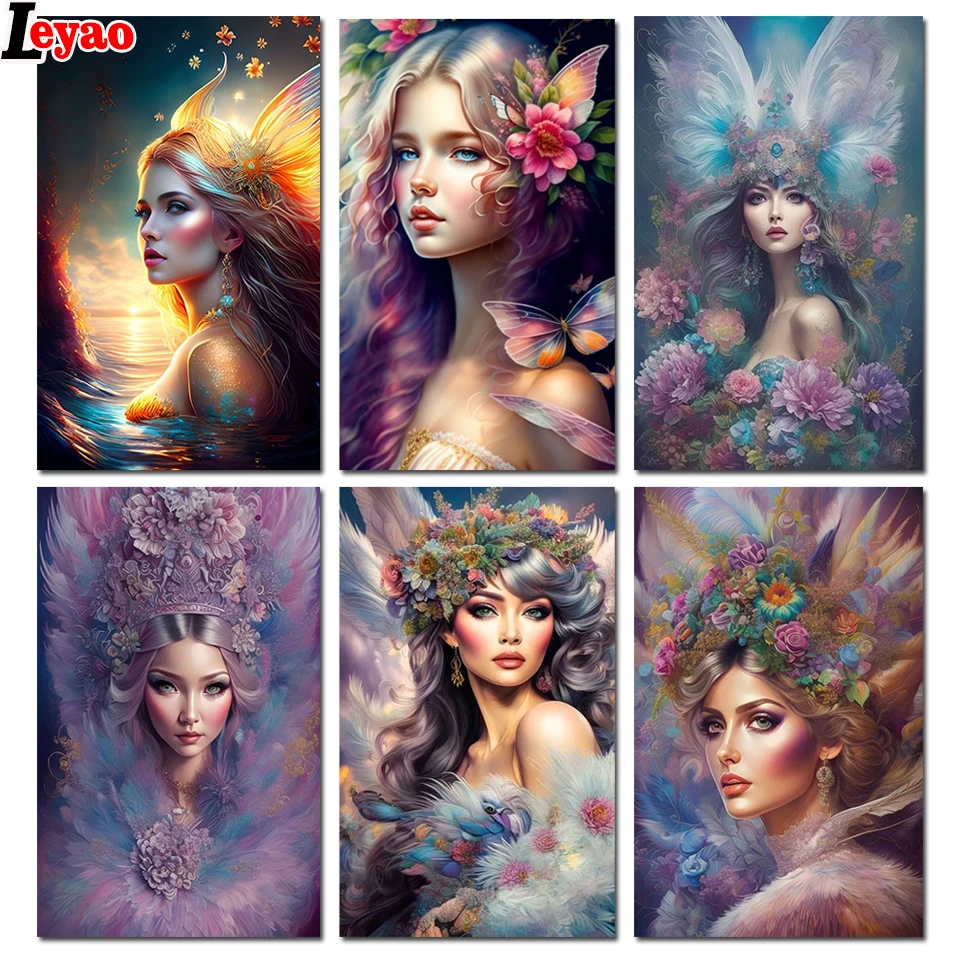 

DIY 5D Diamond Painting Fairy Kits Full Round Square Diamond Mosaic Embroidery Fantasy Elf Cross Stitch Kit Home Decoration