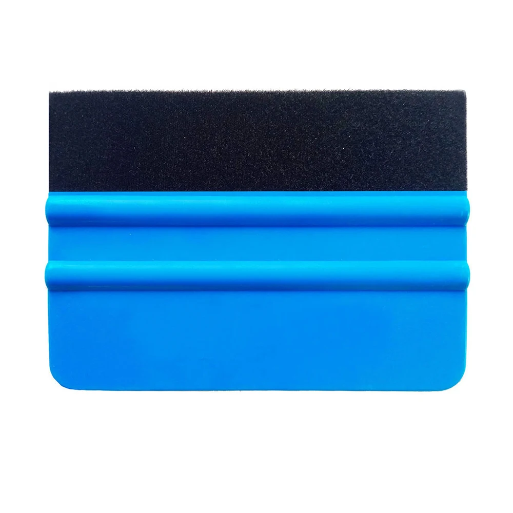 Felt Squeegee Auto Window Wrapping Scraper With Cloth PP Blue Car Sticker Vinyl Clean Scratch Board Water Wiper Blade A02