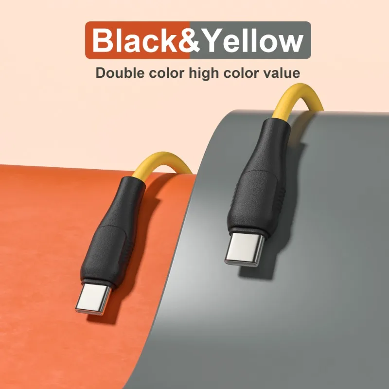1-2 قطعة 60 واط شحن سريع مزدوج الرأس نوع-C كابل عالمي USB C إلى USB C عالية السرعة نقل البيانات سلك شاحن الهاتف
