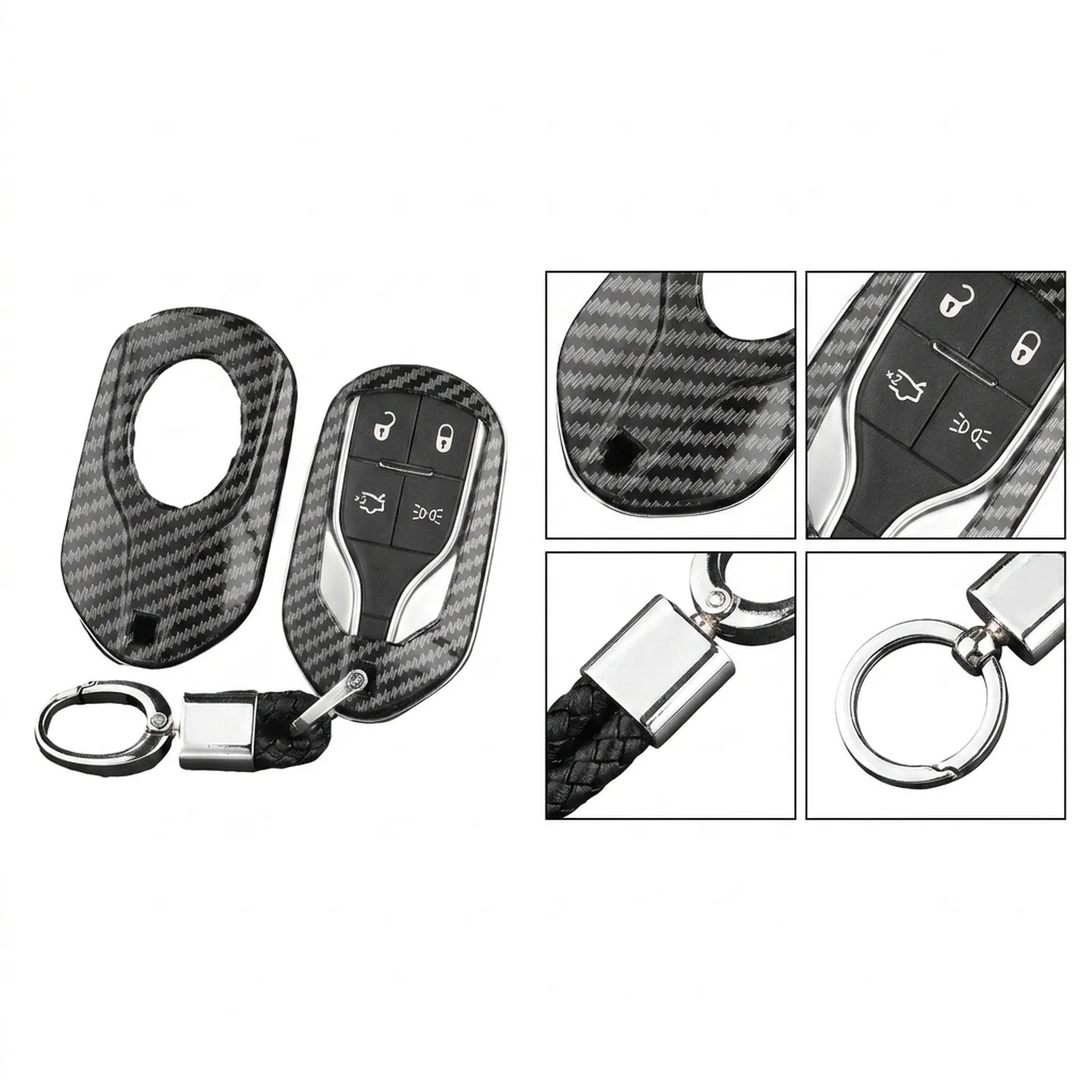 Key Cover Case Chain for Maserati for ghibli Levante Carbon Fiber Style Protection for Your Key Key Cover Case