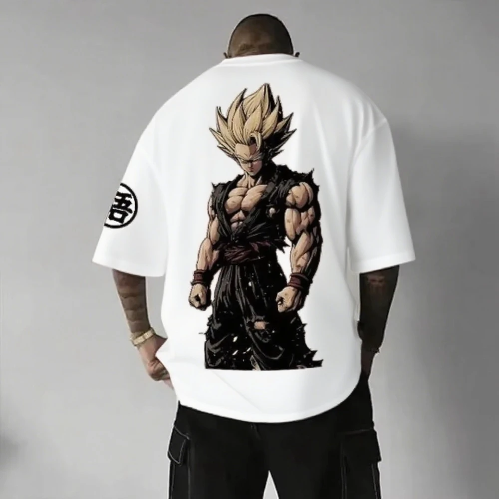 

Dragon Ball Z Vega Super Saiyan Y2k футболка в стиле Харадзюку мужская свободная хлопковая футболка уличная одежда с принтом аниме повседневный летний топ
