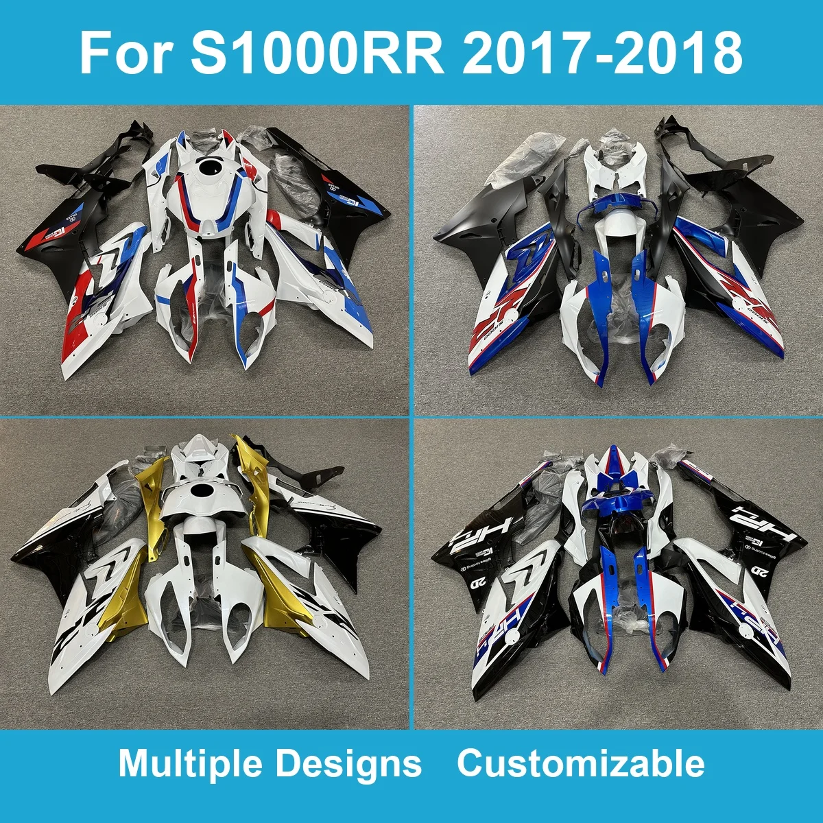 For S1000RR 2017 2018 K46 1000cc Full Bodywork Panels Kit Injection Moulded ABS Cowls Fairing Replacement Spares